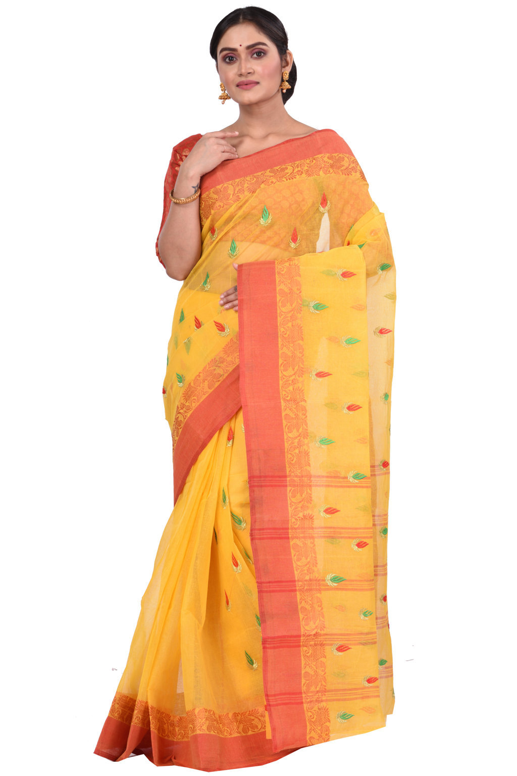 Yellow Pure Cotton Dip_Embro Tant Embroidery (659)